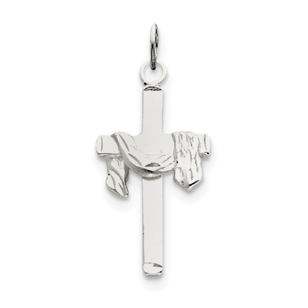 Sterling Silver Draped Cross Charm