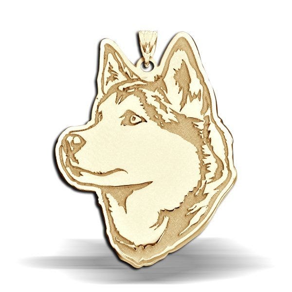Siberian Husky Dog Portrait Charm or Pendant