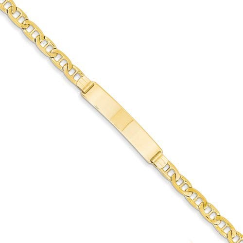 Custom Engraved 14K Gold Men's Anchor Link ID Bracelet