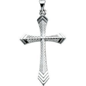14K White Gold Cross Pendant