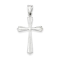 14K White Gold Polished Cross Pendant
