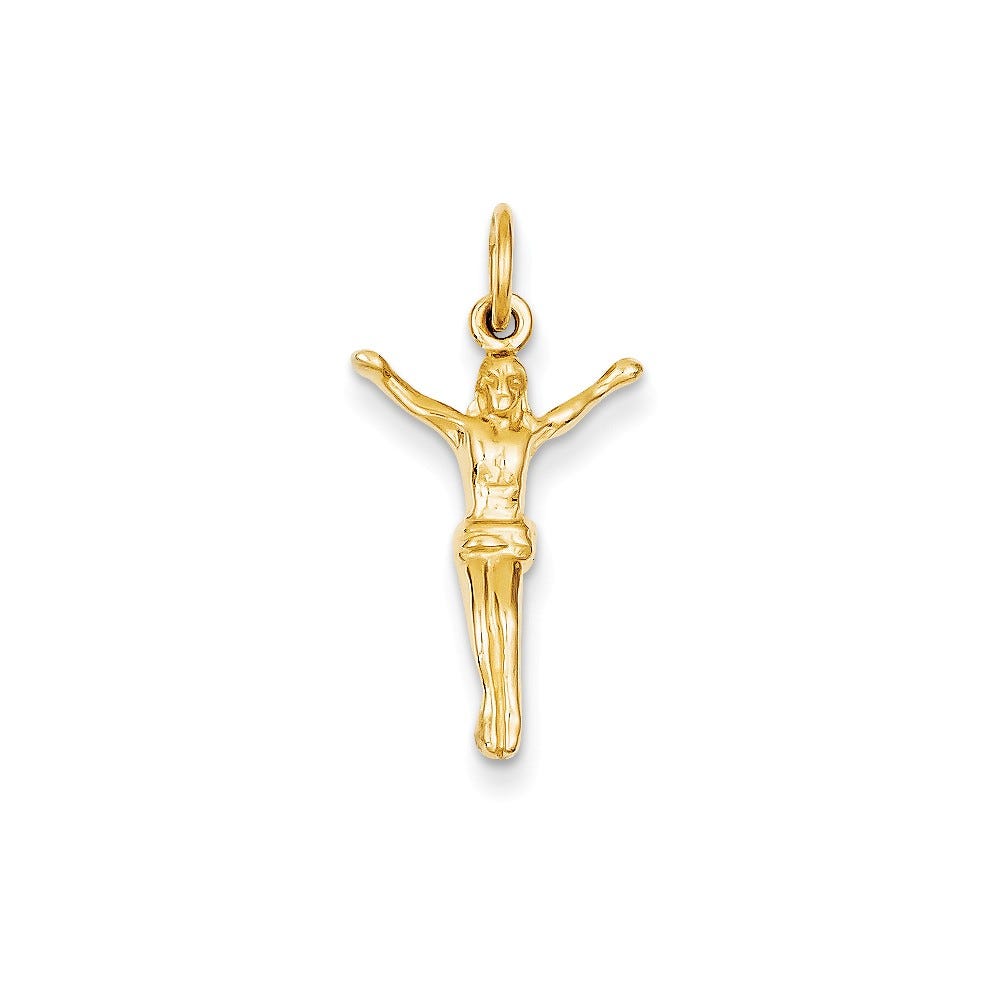 14K Yellow Gold Crucifix Charm