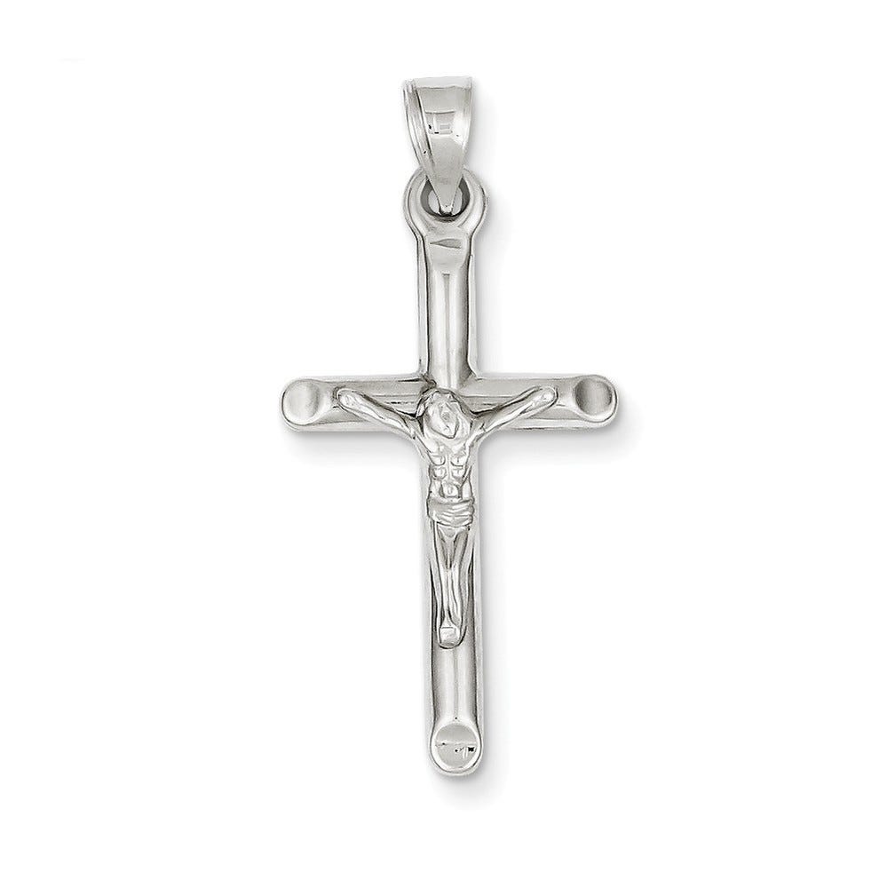 14K White Gold Crucifix Pendant