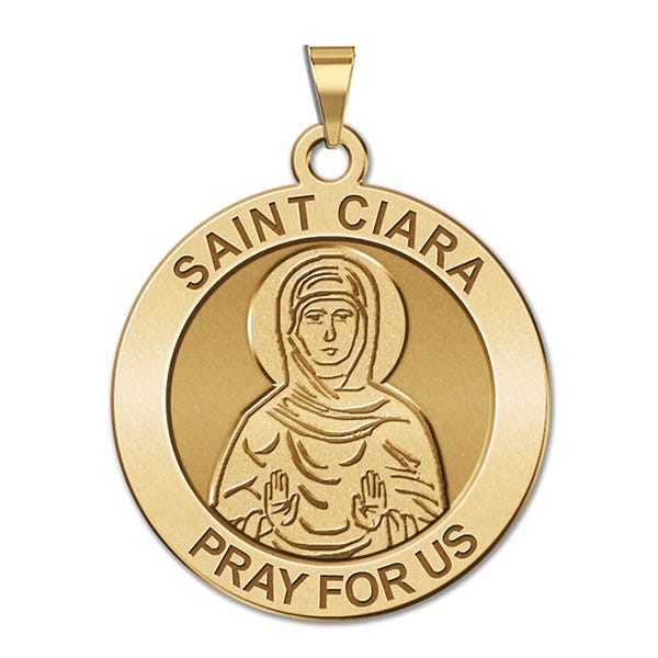 Saint Ciara Round Religious Medal