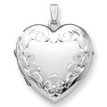 14K White Gold Floral Heart Four Photo Locket