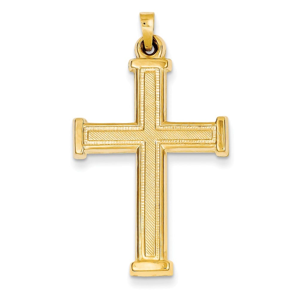 14K Hollow Latin Cross Pendant