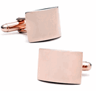 Engravable Rose Gold Tone Curved Cufflinks