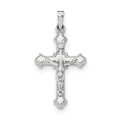 14K White Gold Inri Crucifix Pendant