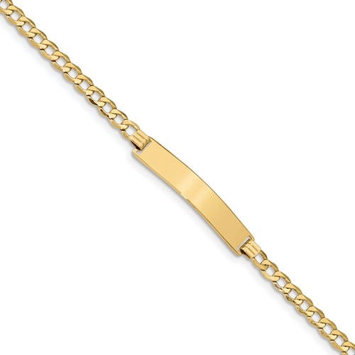 Custom Engraved 14K Gold Women's Curb Link ID Bracelet