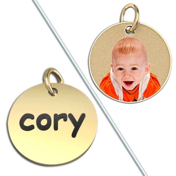 Round Picture with Reverse Engraving Pendant