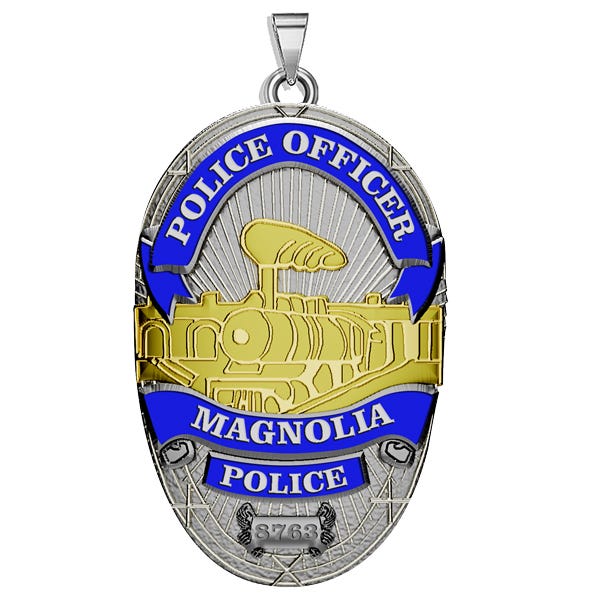 Personalized Magnolia Texas Police Badge with Your Rank and Number