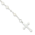 Sterling Silver And Fresh Water Cultured Pearl Rosary Bracelet