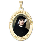Saint Faustina Oval Color Religious Medal