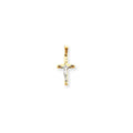 14K Two-Tone Inri Hollow Crucifix Pendant
