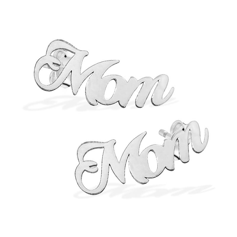 Customized Script Mom or Grandma Earrings