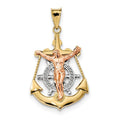 Tri Color Mariner Crucifix Pendant