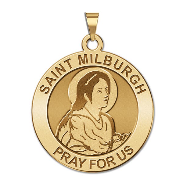 Saint Milburgh Round Religious Medal