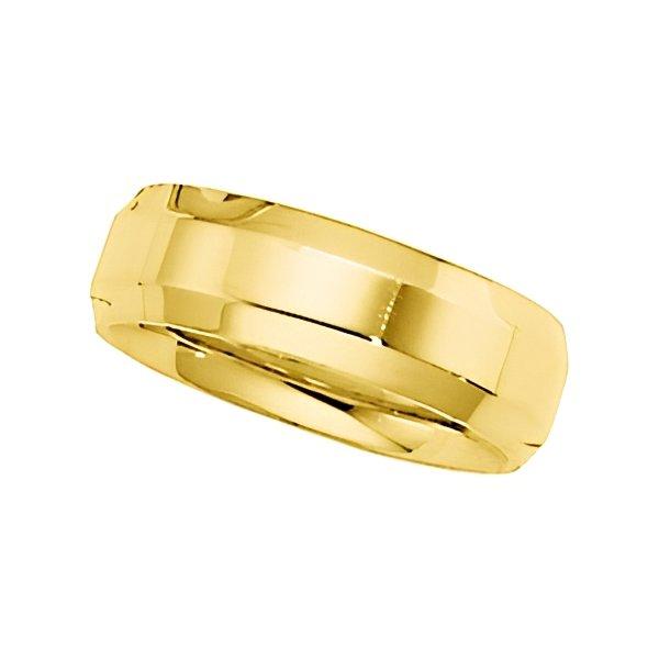 14K Yellow Gold Approx. 0.24 Inch Beveled Edge Wedding Band