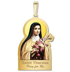 Saint Theresa Outlined Religious Medal "Color
