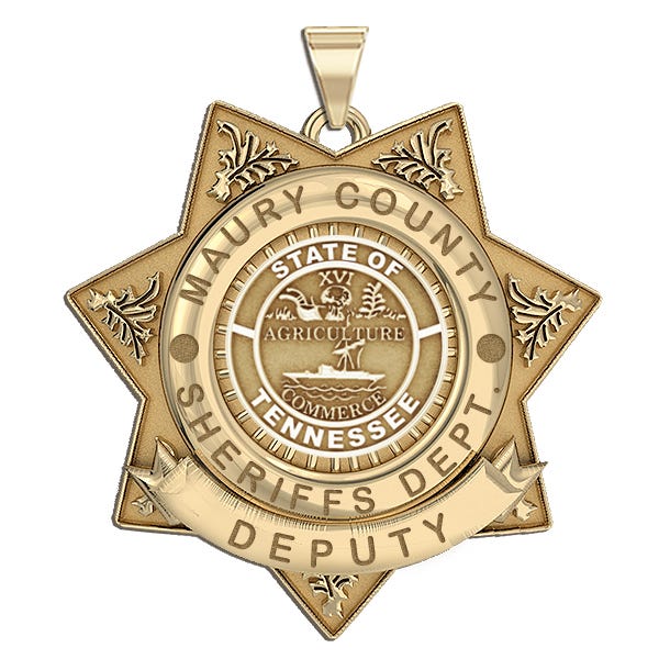 Personalized 7-Point Star Tennessee Sheriff Badge with Rank, Number & Dept.