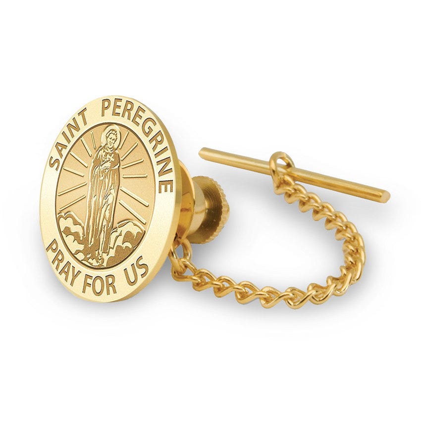 Saint Peregrine Religious Tie Tack