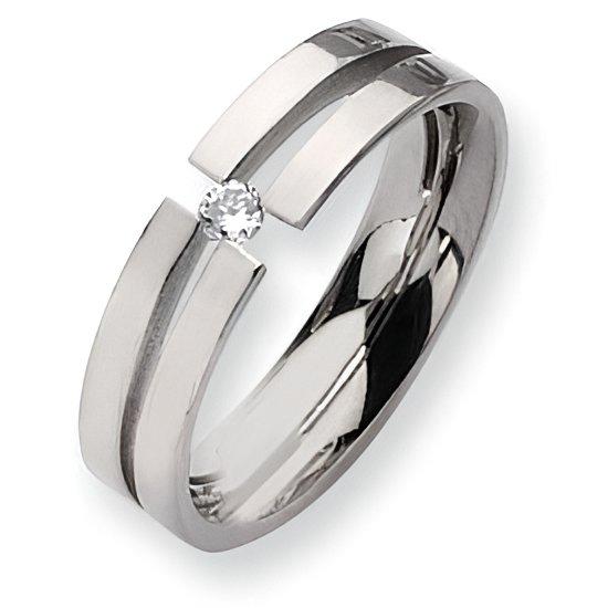 Titanium Approx. 0.24 Inch 0.10Ct. Diamond Wedding Band
