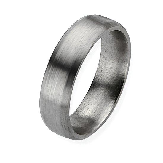 Titanium Approx. 0.24 Inch Brushed Top Bevel Wedding Band