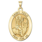 Saint Teilo - Oval Religious Medal