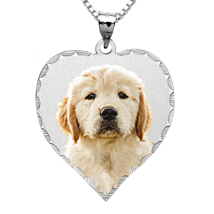 Heart Photo Pendant/Charm with Diamond Cut Edge