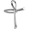 14K White Gold Cross Pendant