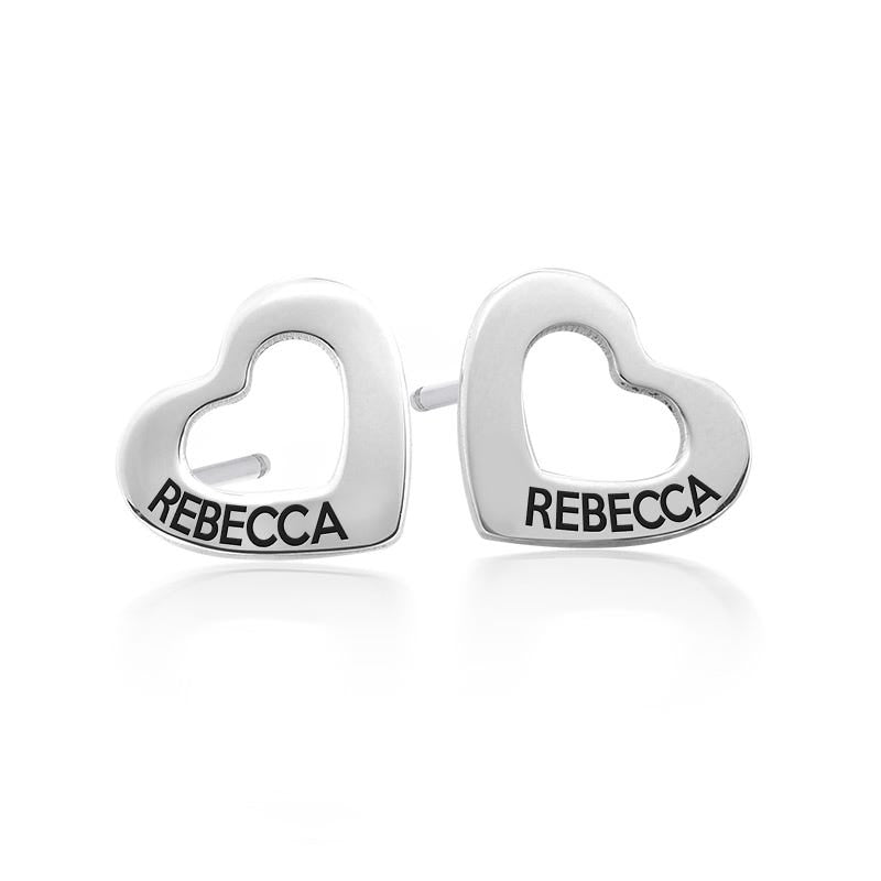 Heart Shaped Name Earrings