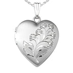 14K White Gold Flower Photo Locket