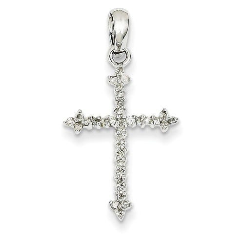 White Gold Diamond Cross Pendant