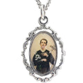 Saint Gerard with Fancy Frame and Color Image Including An 18 Inch Curb Chain