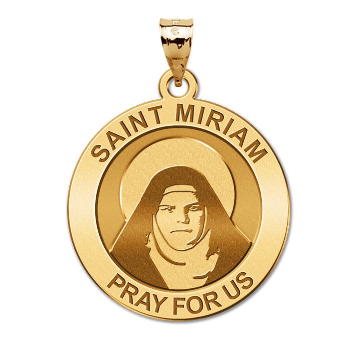 Saint Miriam Round Religious Medal