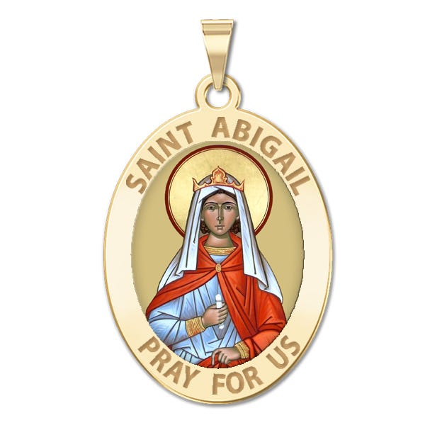 Saint Abigail Religious Medal - Oval Color