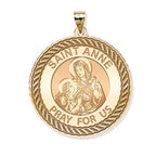 Saint Anne Round Rope Border Religious Medal