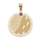 Custom Fingerprint Round Charm or Pendant with Footprints in the Sand quote