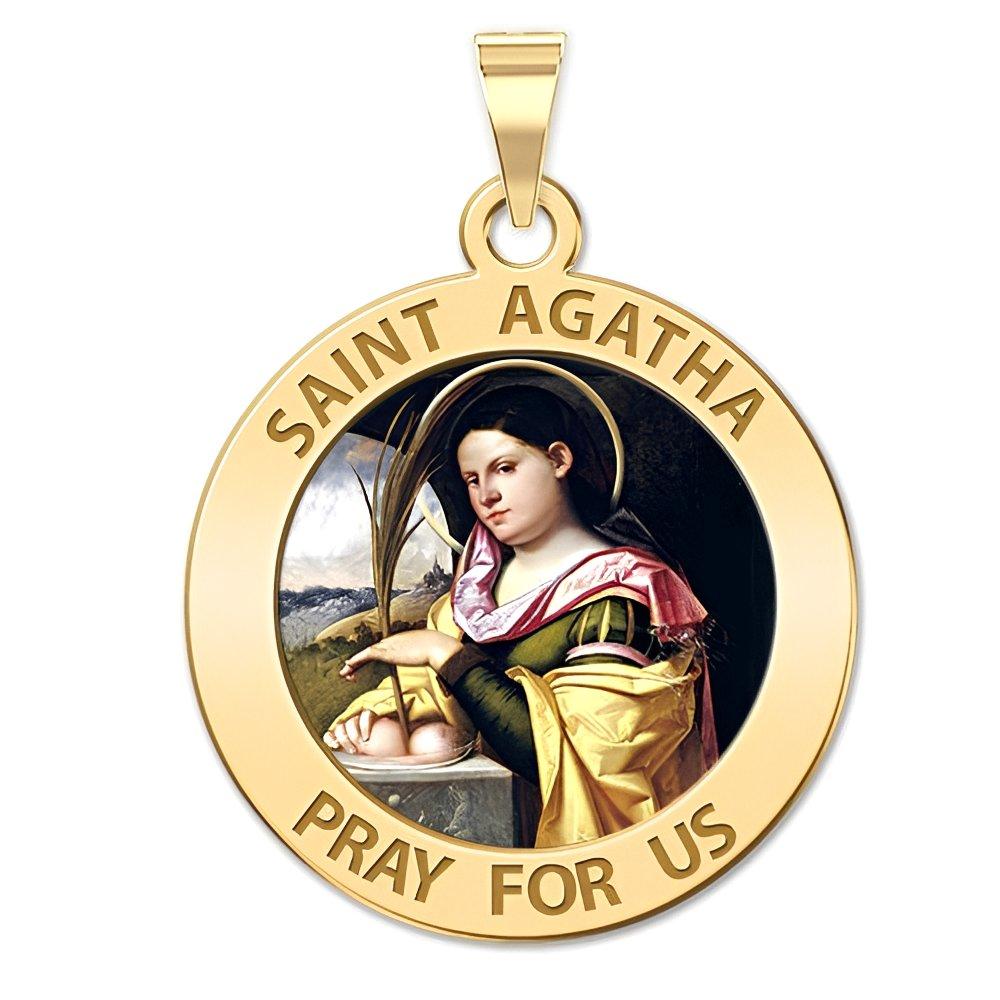 Saint Agatha Round Religious Medal "Color"