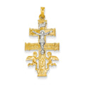 Two-Tone Cara Vaca Double-Bar Crucifix Pendant