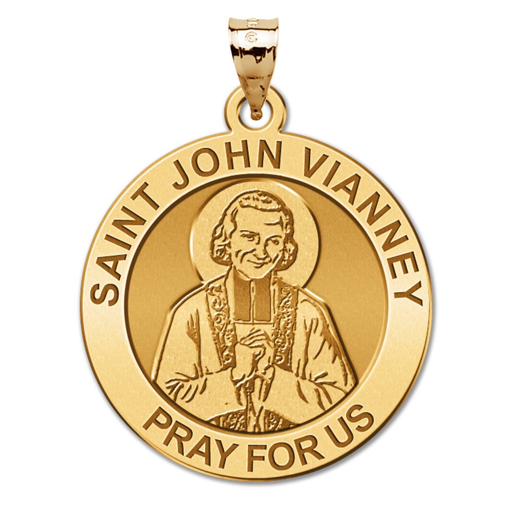 Saint John Vianney Round Religious Medal