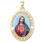 Sacred Heart Of Jesus Oval Color Medal
