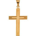 14K Yellow Gold Cross Pendant With Design