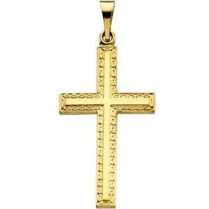 Textured-Frame Cross Pendant