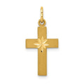 14K Small Diamond-Cut Cross Pendant