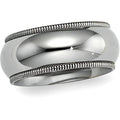 Sterling Silver Approx. 0.35 Inch Milgrain Comfort Fit Wedding Band