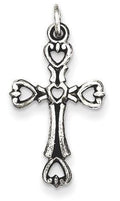 Sterling Silver Heart Cross Charm