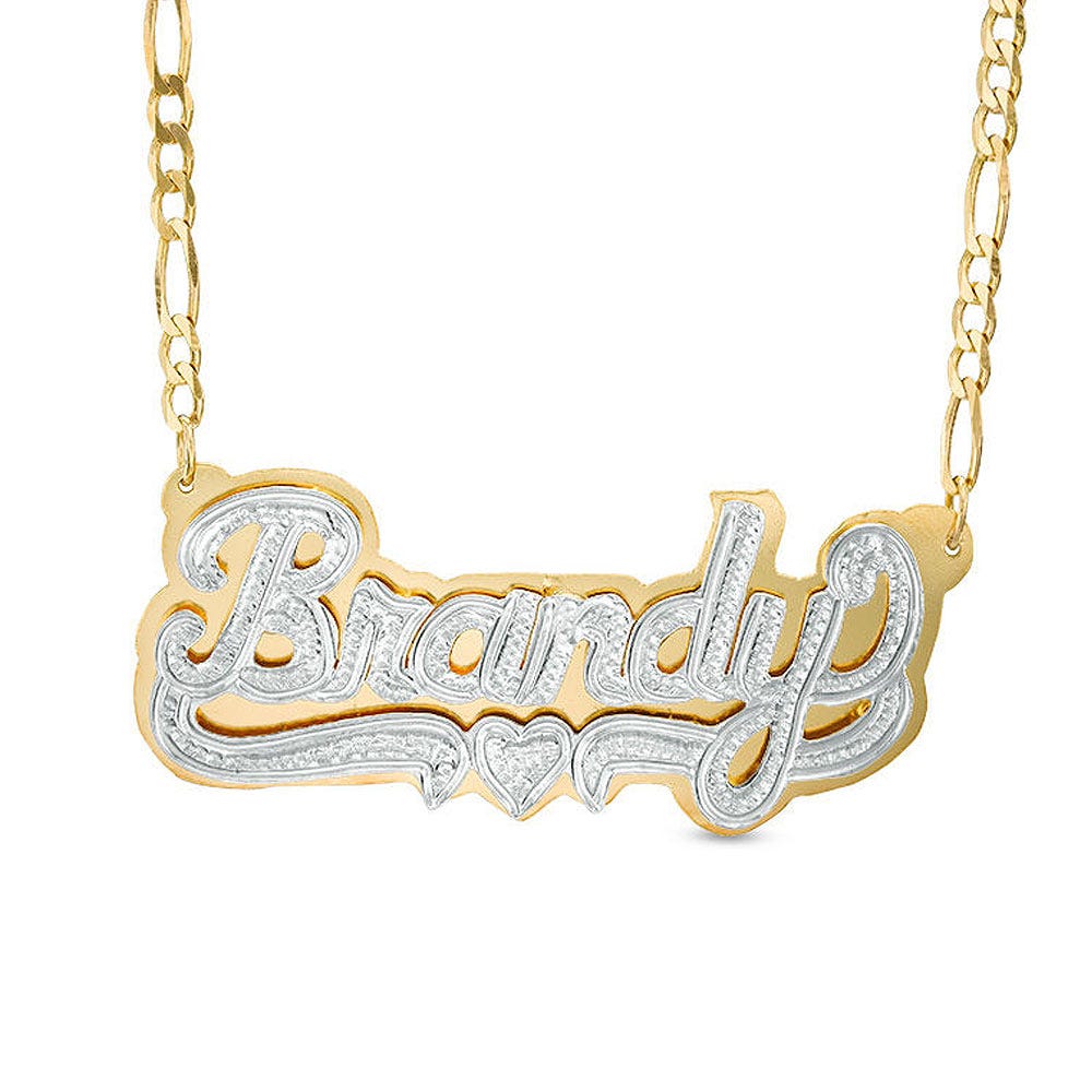 Diamond Cut Script Name Necklace with Included Chain