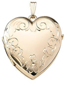 Solid 14K Yellow Gold Heart Four Photo Locket
