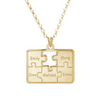 Personalized Family Five Piece Jigsaw Puzzle Pendant - Includes 18 Inch Chain